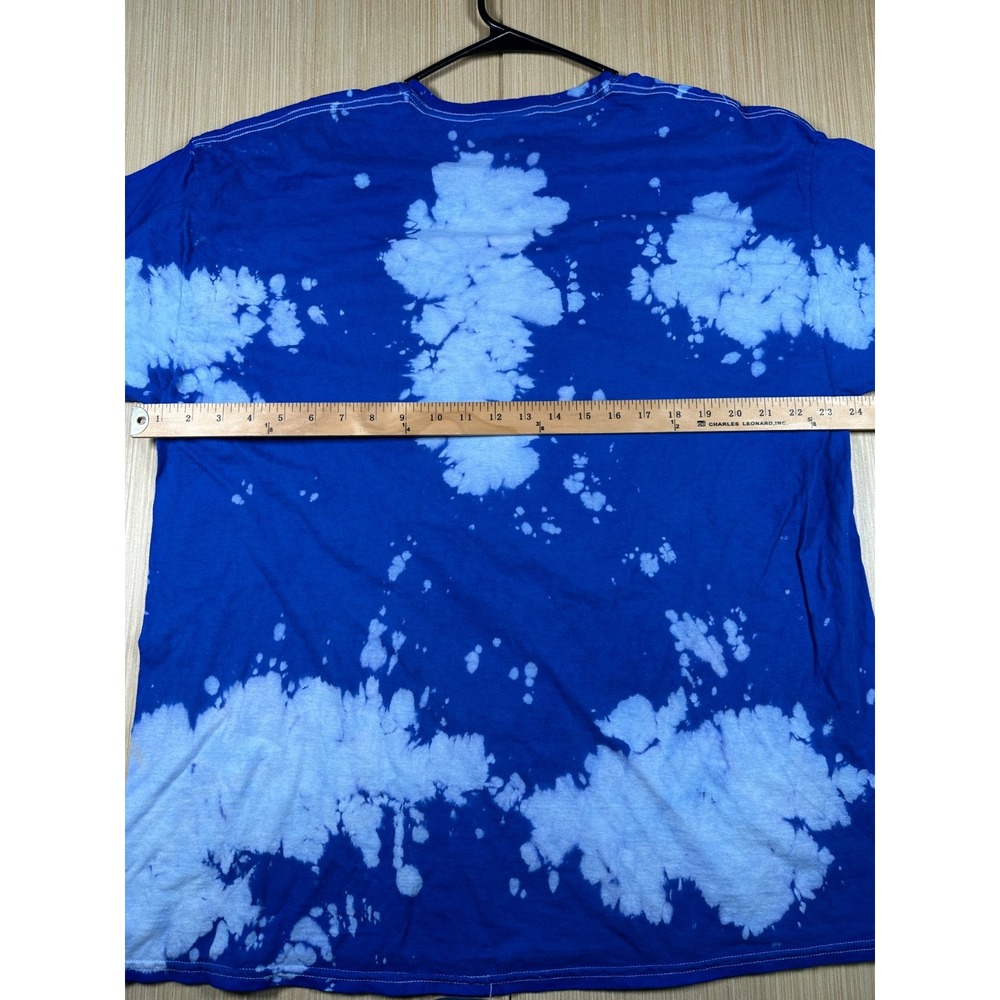 Def Leppard‎ T Shirt Mens 2XL Blue Cotton Tie Dye High N Dry Logo Everyday Wear - Picture 5 of 5